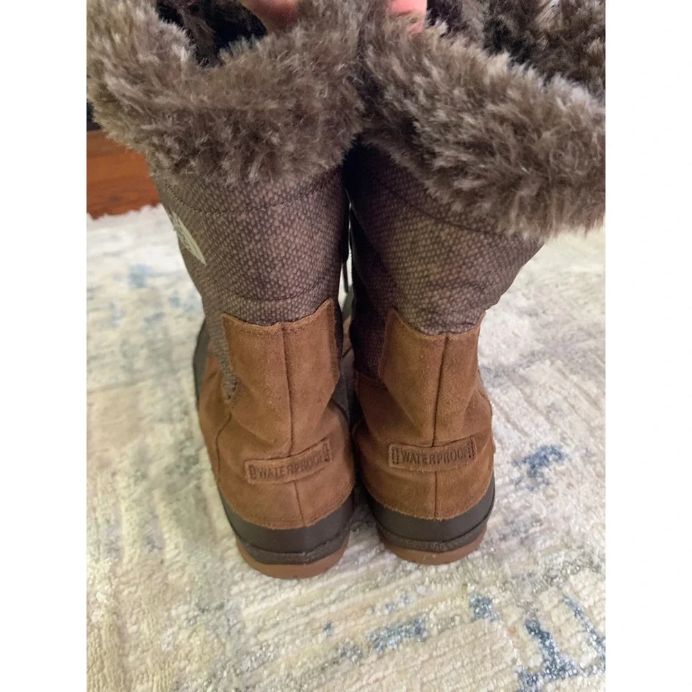 The North Face Shellista Lace Luxe Waterproof Winter Boots Brown Suede Women 6.5